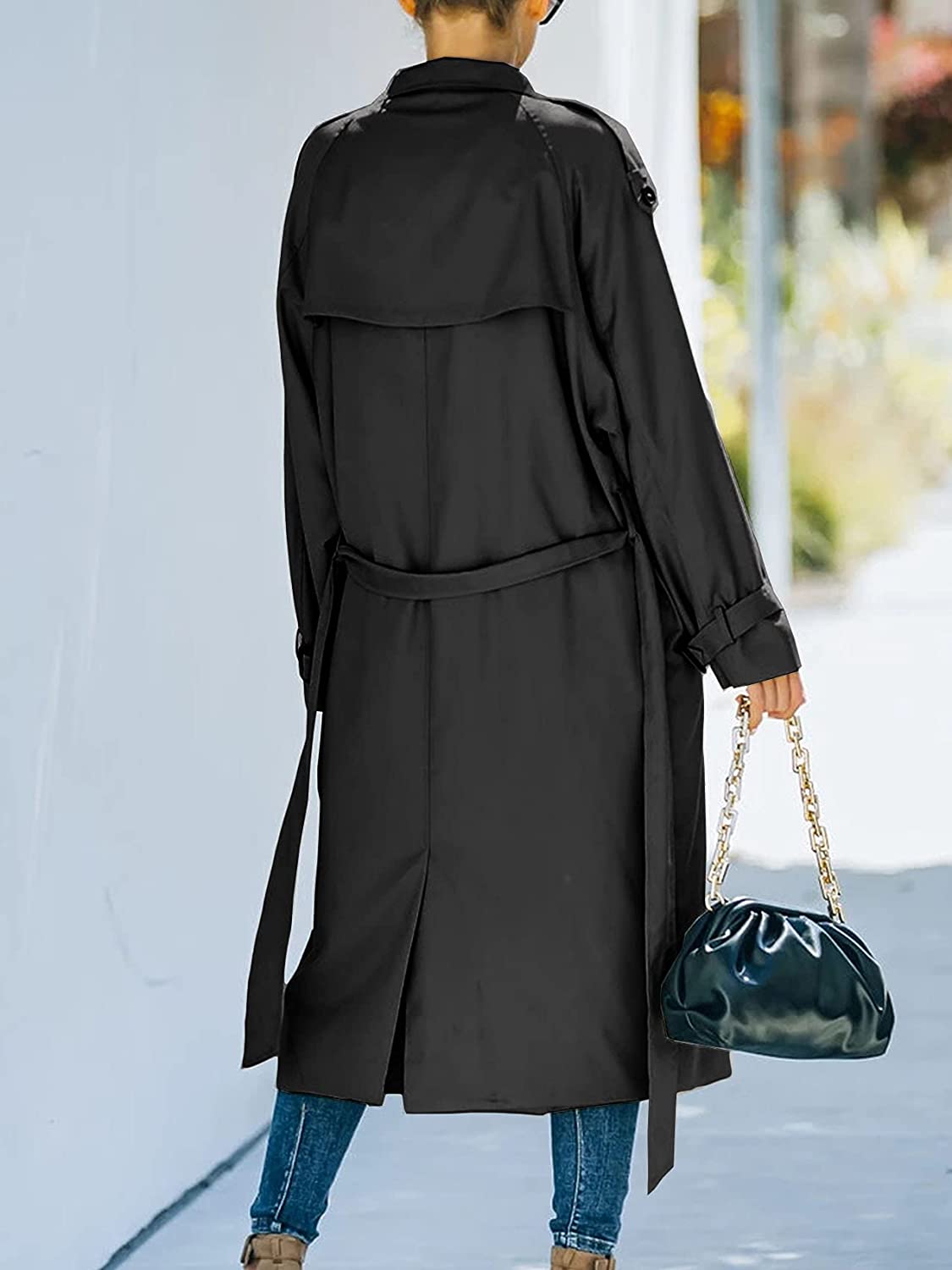 003 - Langer Damen-Trenchcoat – Elegant & Mit Gürtel