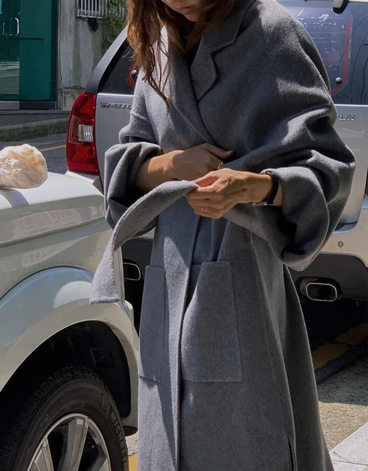 044 - Cashmere-Wollmantel Damen – Extra Long & Elegant