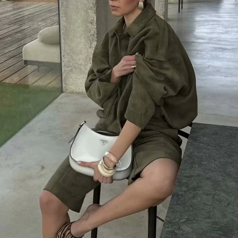 121 - Suede Bomberjacke Damen