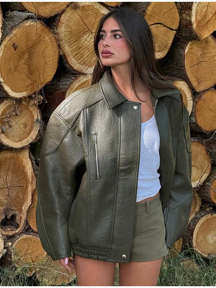 068 - Kunstlederjacke Damen – Kurz & Modern