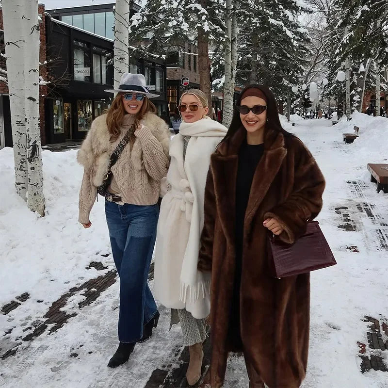 060 - Kunstpelz Langmantel Damen – Elegant & Warm