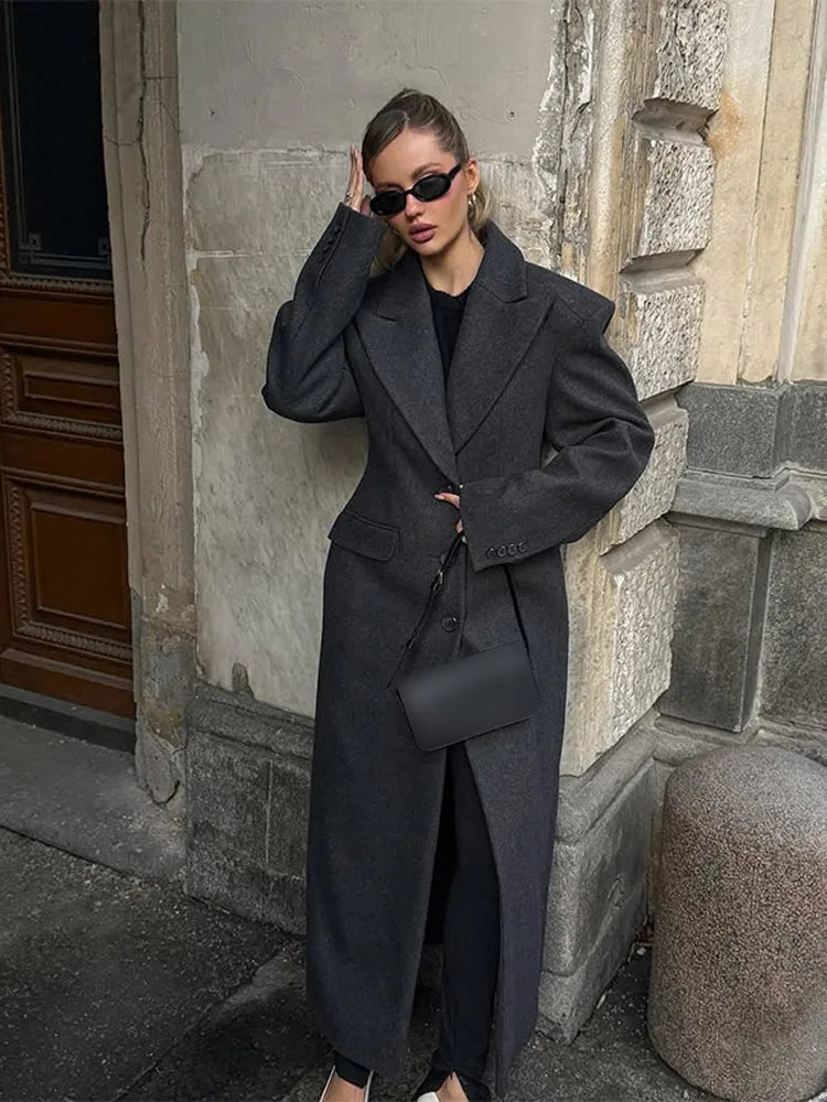 008 - Lange Wildlederjacke Damen – Modern & Elegant