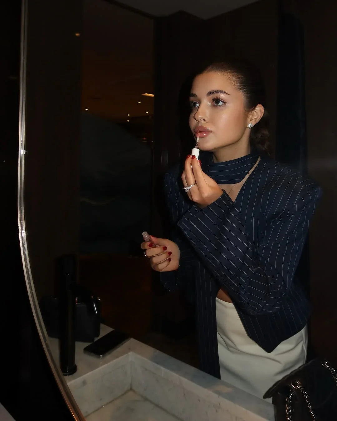 019 - Gestreifter Blazer Damen – Modern & Elegant