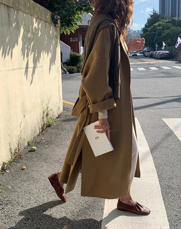 044 - Cashmere-Wollmantel Damen – Extra Long & Elegant