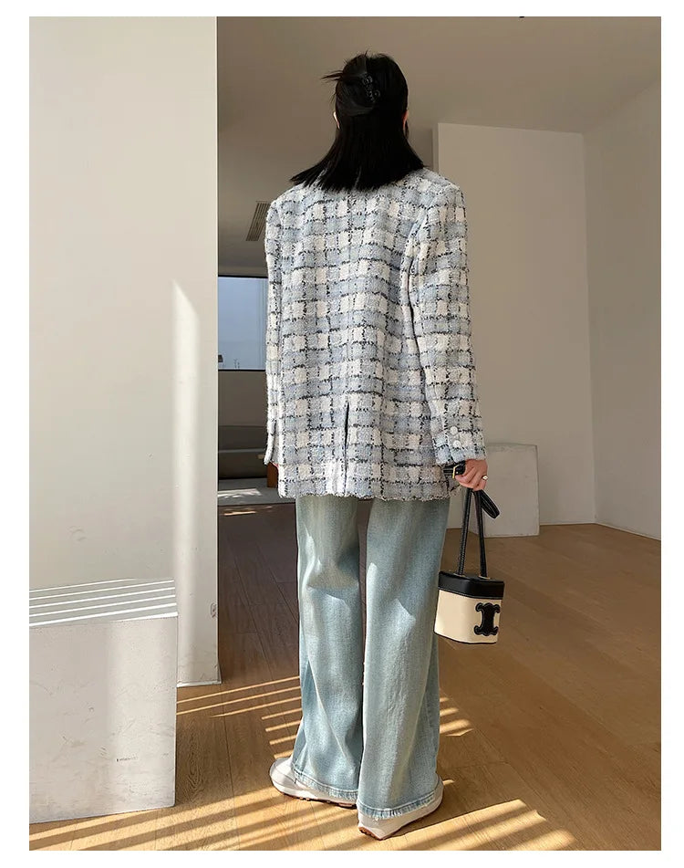 021 - Tweedmantel Damen – Kariert & Elegant