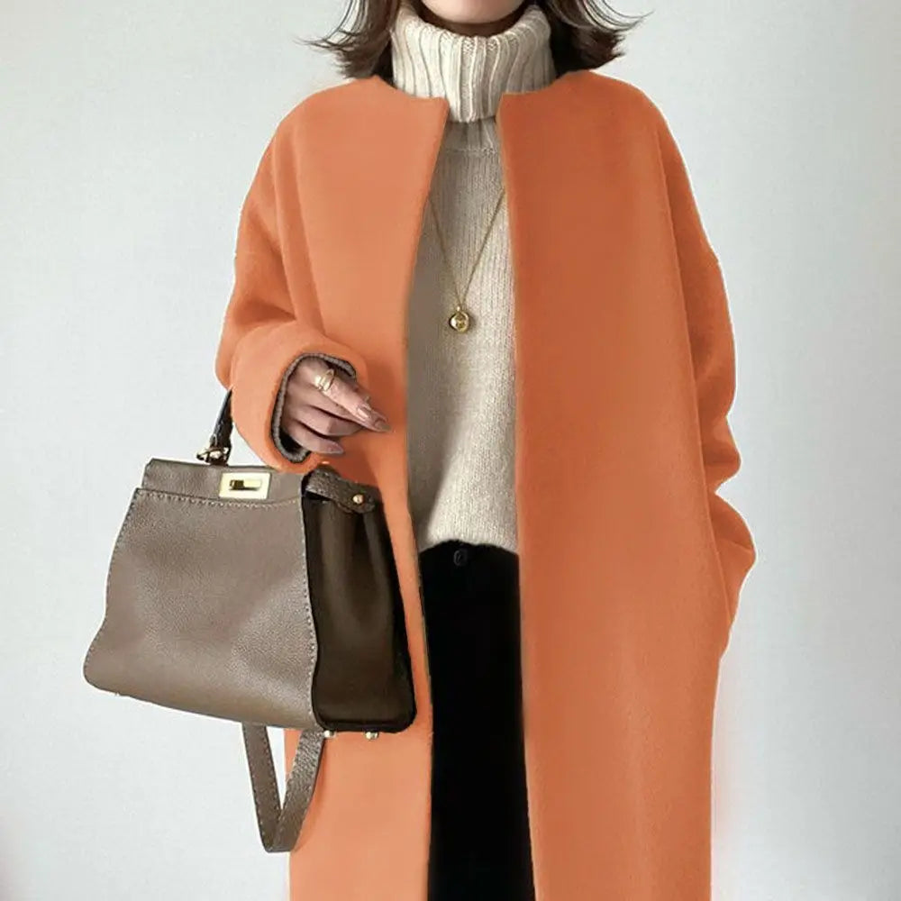 086 - Mid-Langer Wollmantel Damen