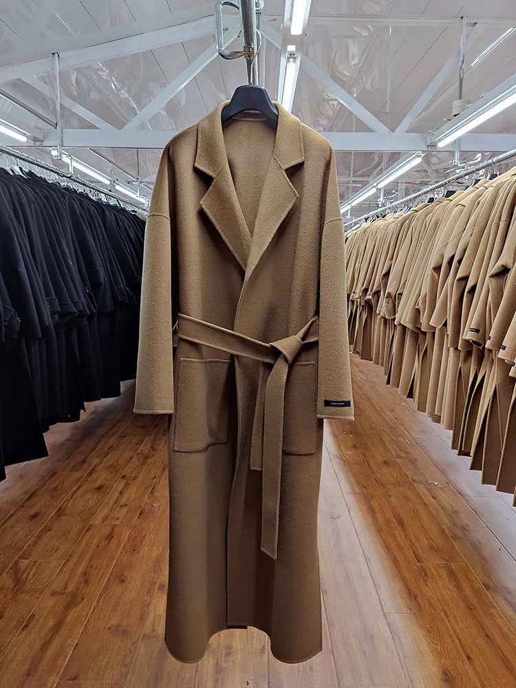 044 - Cashmere-Wollmantel Damen – Extra Long & Elegant