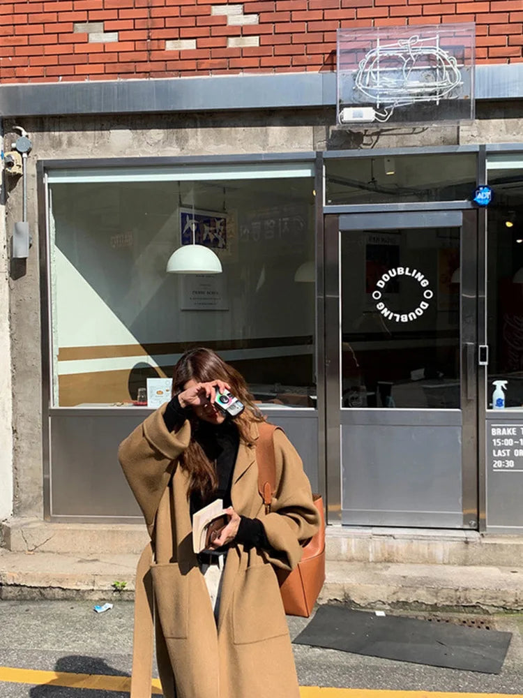 044 - Cashmere-Wollmantel Damen – Extra Long & Elegant