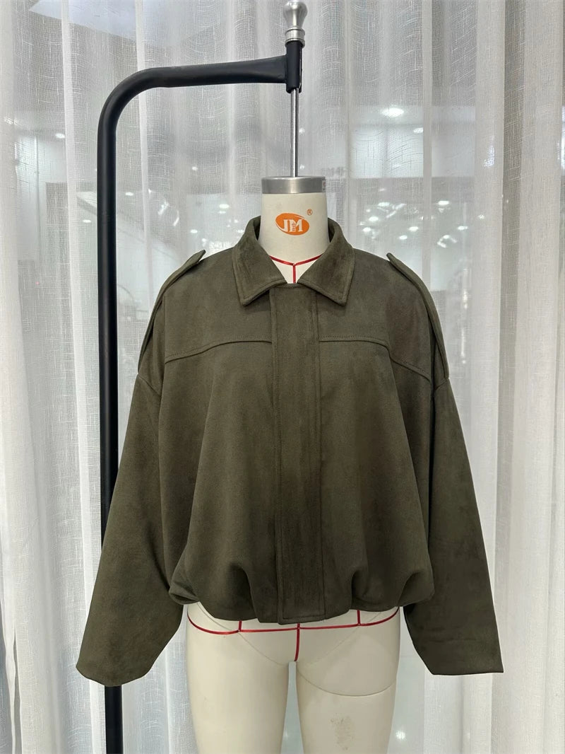 121 - Suede Bomberjacke Damen