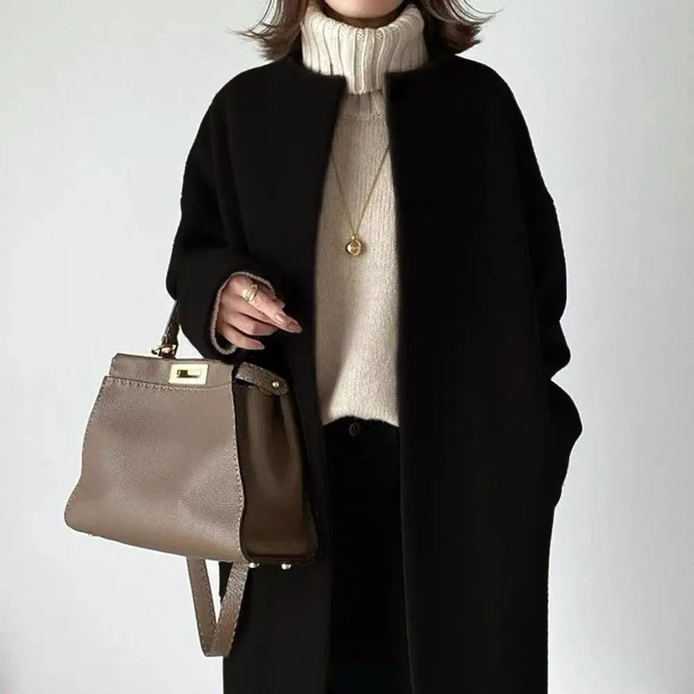 086 - Mid-Langer Wollmantel Damen