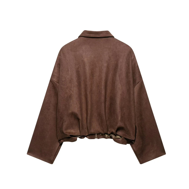 121 - Suede Bomberjacke Damen