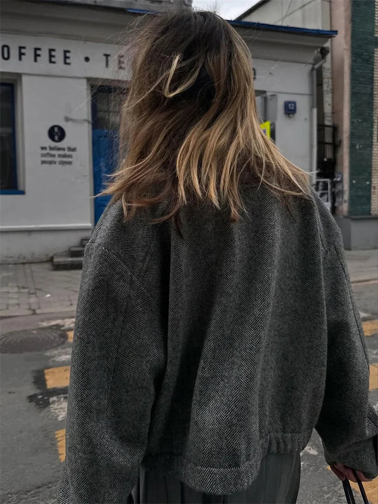 062 - Patchwork-Zip-Jacke Damen – Urban & Modern