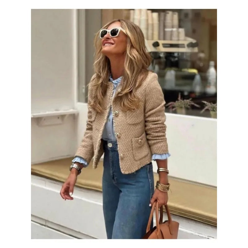 087 - Tweed Jacke Damen Elegant