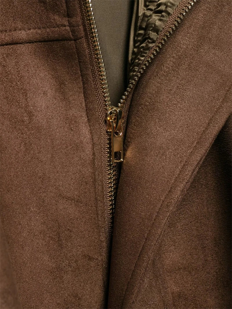 121 - Suede Bomberjacke Damen