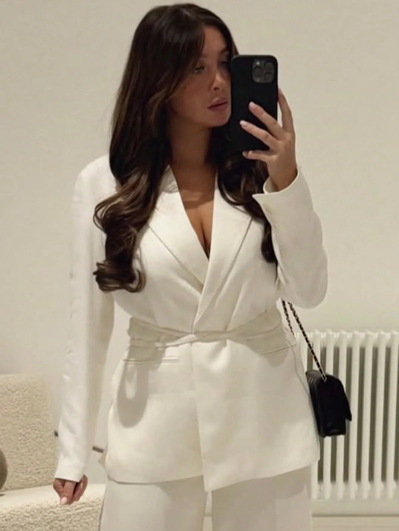 112 - Damen Blazer Mit Spitze-Up & Reverskragen