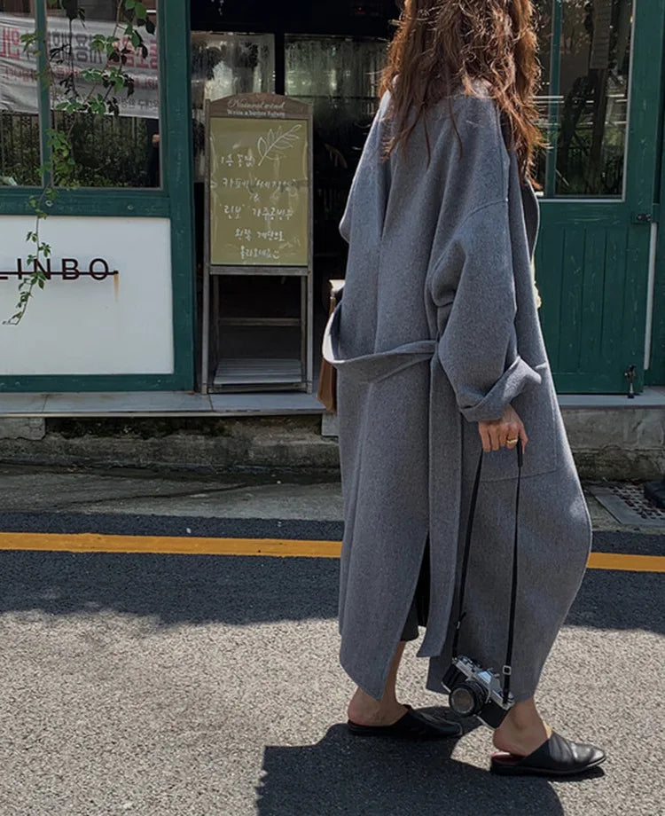 044 - Cashmere-Wollmantel Damen – Extra Long & Elegant