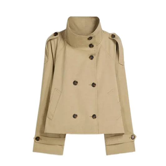 072 - Kurzer Damen-Trenchcoat – Zweireihig & Modern