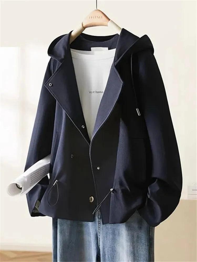 029 - Kurze Windjacke Damen – Mit Kapuze