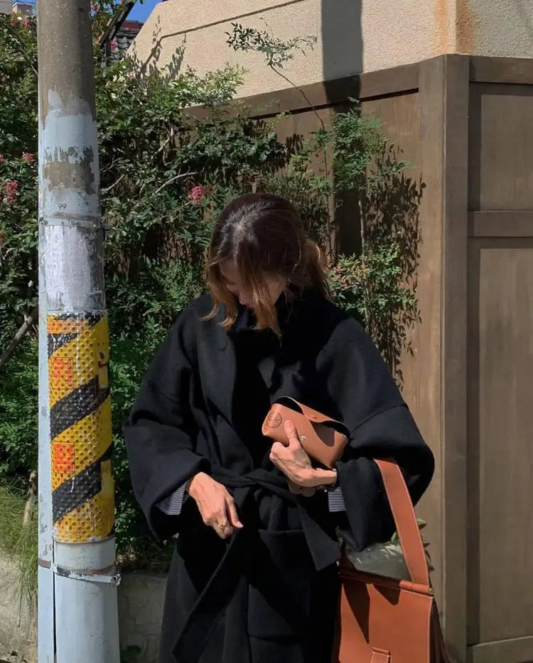 044 - Cashmere-Wollmantel Damen – Extra Long & Elegant