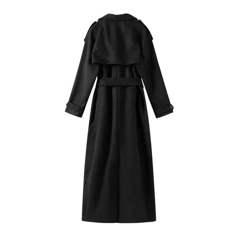 103 - Damen Zweireiher Mantel mit Revers