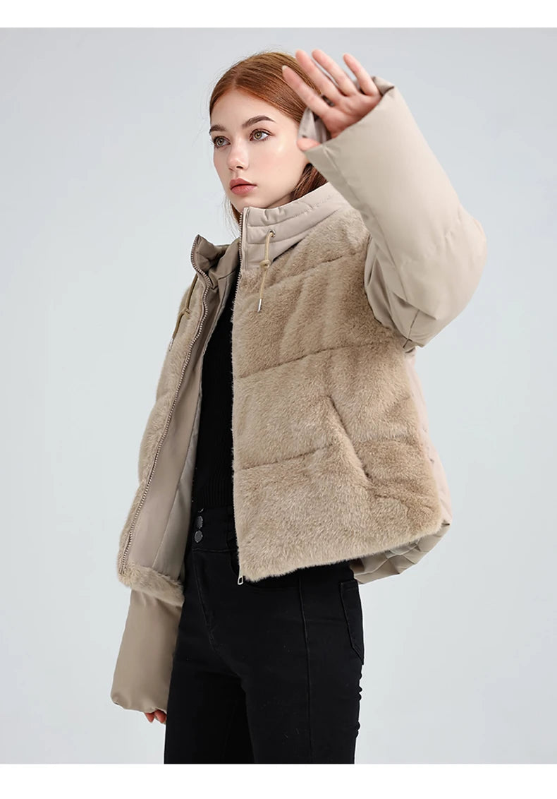 046 - Plüschmantel Damen – Warm & Modern