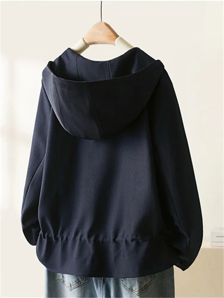 029 - Kurze Windjacke Damen – Mit Kapuze