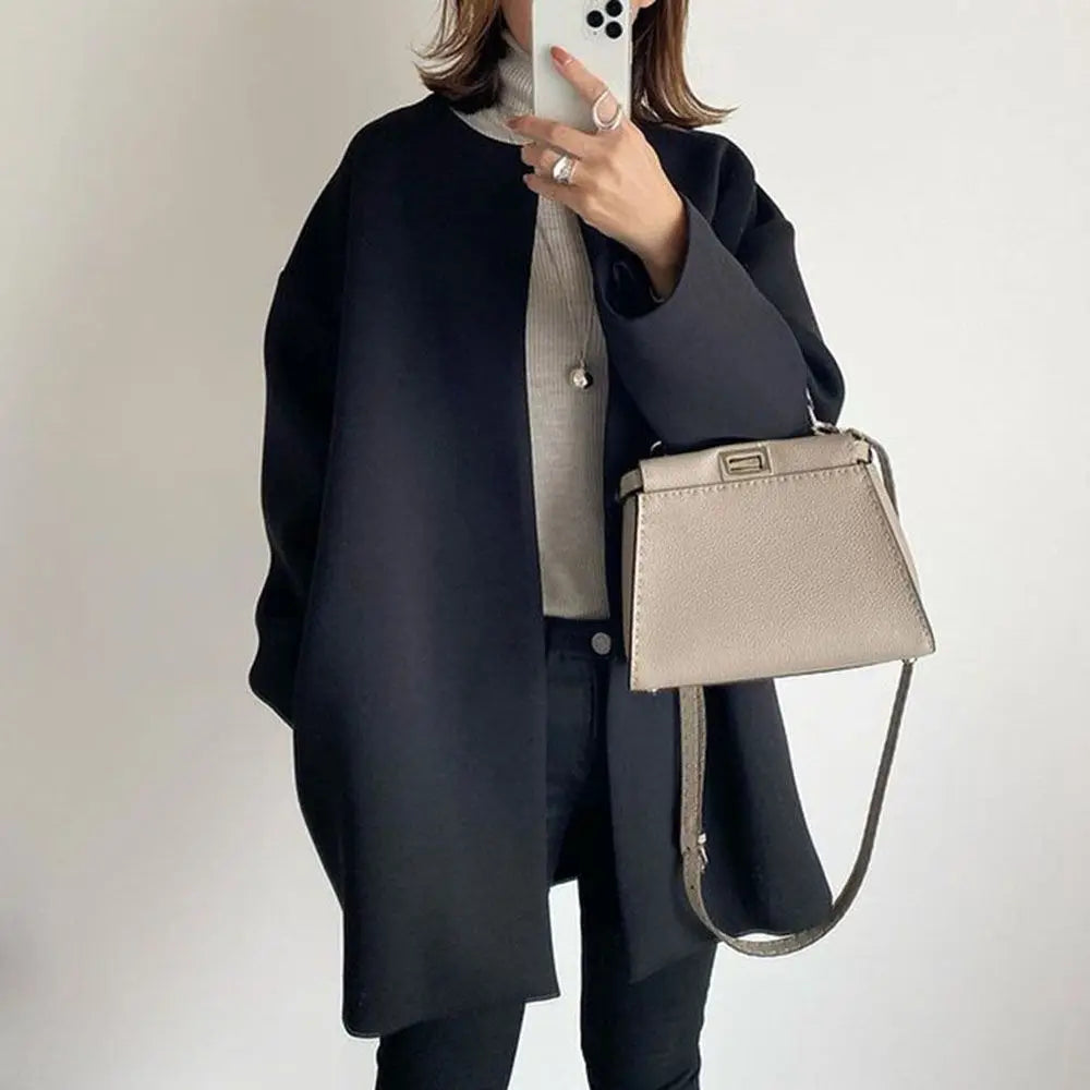 086 - Mid-Langer Wollmantel Damen