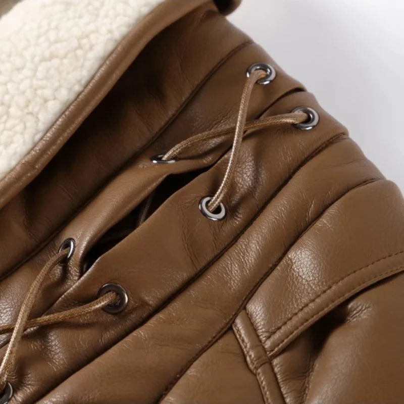 092 - Wildlederjacke Damen Kurz mit Gürtel