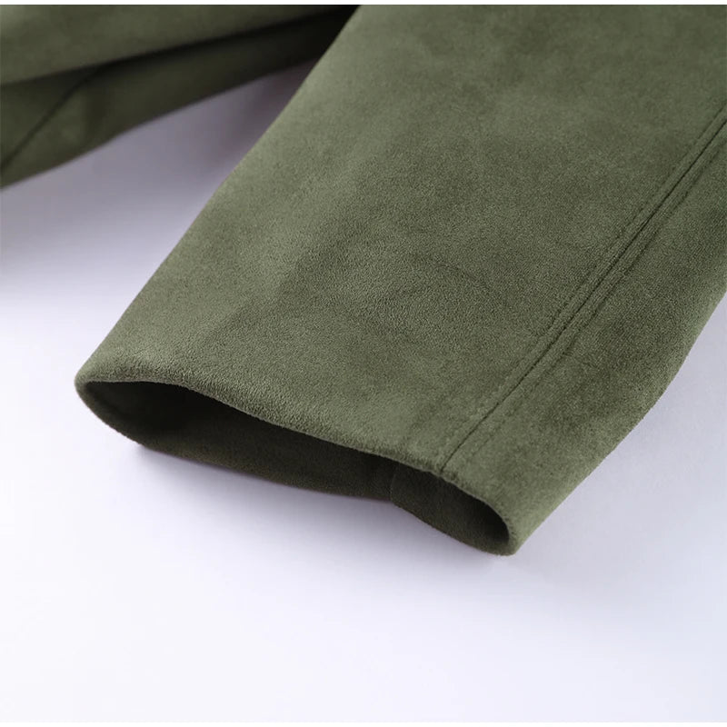 055 - Suede Bomber Jacket Damen – Modern & Stylisch