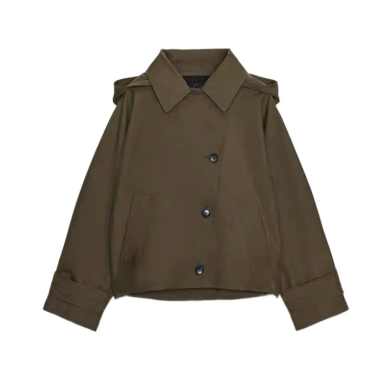 072 - Kurzer Damen-Trenchcoat – Zweireihig & Modern