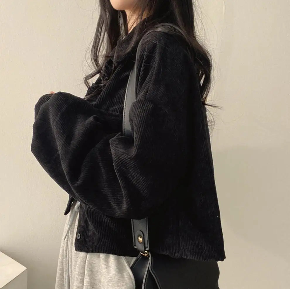 105 - Damen Y2K Mantel Mit Kragen & Langarm