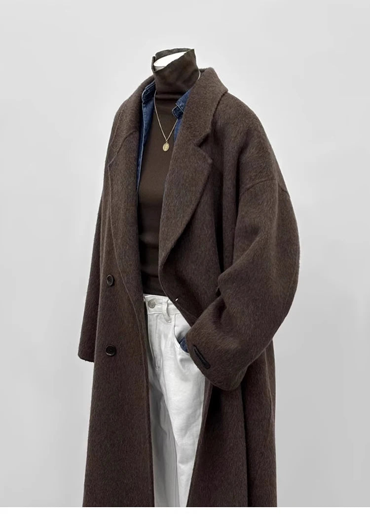 106 - Damen Wollmantel Zweireihig Hepburn Style