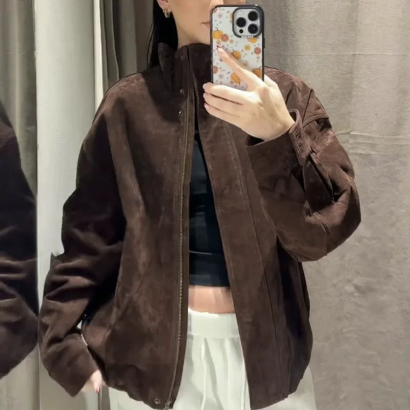 066 - Wildlederjacke Damen – Modern & Locker