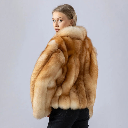 000 - Echter Fuchspelz-Mantel für Damen – Warm & Elegant
