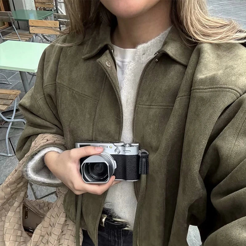 121 - Suede Bomberjacke Damen