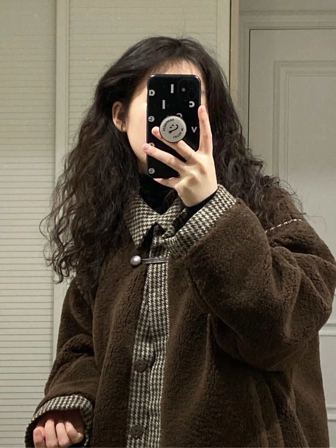 083 - Patchwork Wollmantel Damen – Warm & Modern