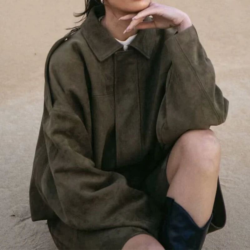 121 - Suede Bomberjacke Damen