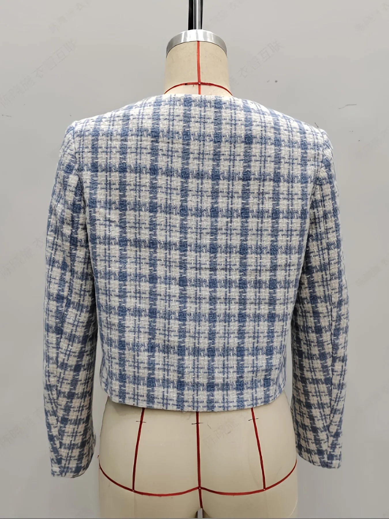085 - Tweedjacke mit Hahnentritt-Print