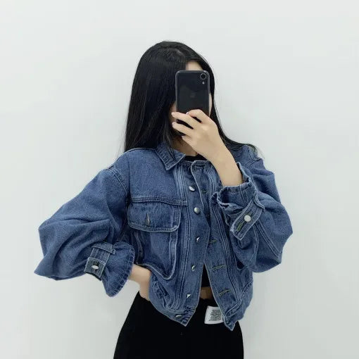 127 - Damen Kurz Jeansjacke Klassisch