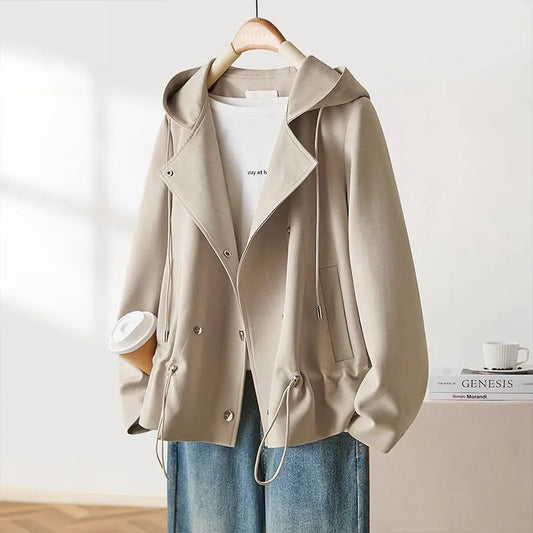 029 - Kurze Windjacke Damen – Mit Kapuze