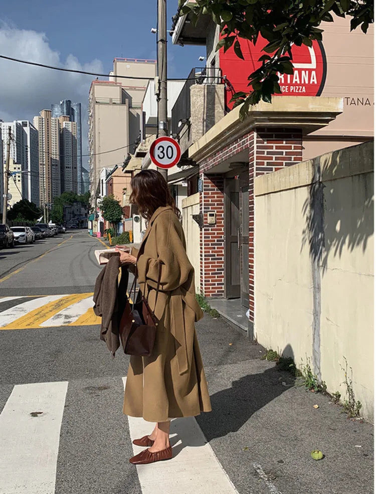 044 - Cashmere-Wollmantel Damen – Extra Long & Elegant