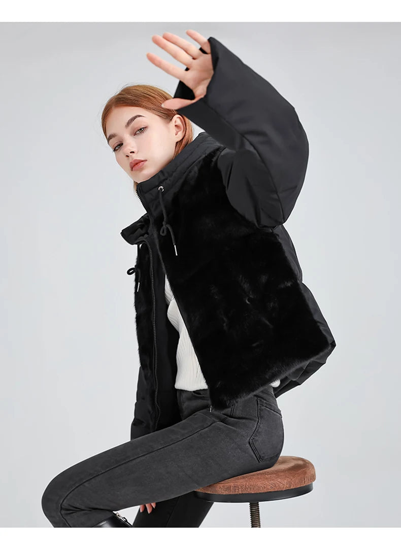 046 - Plüschmantel Damen – Warm & Modern