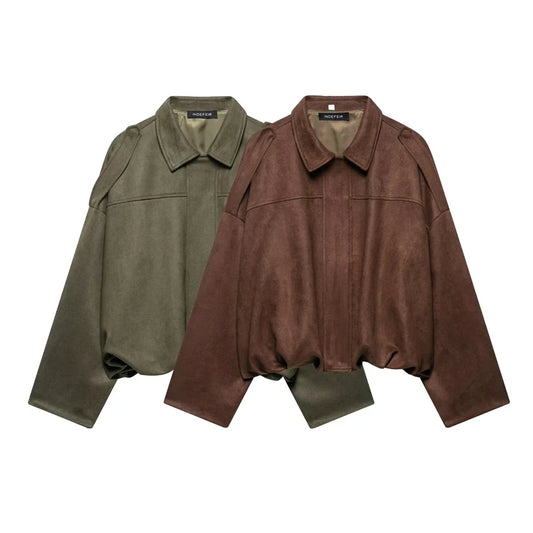 121 - Suede Bomberjacke Damen