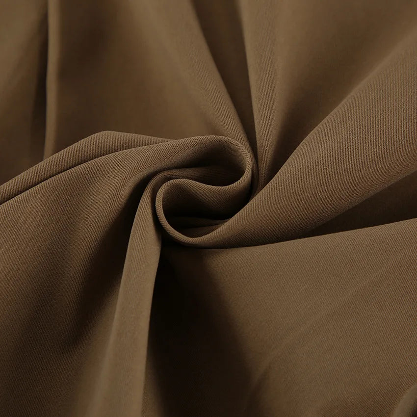 114 - Damen Kurzer Trenchcoat Mit Revers & Knopfverschluss