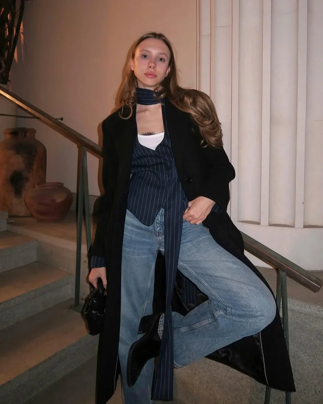 019 - Gestreifter Blazer Damen – Modern & Elegant