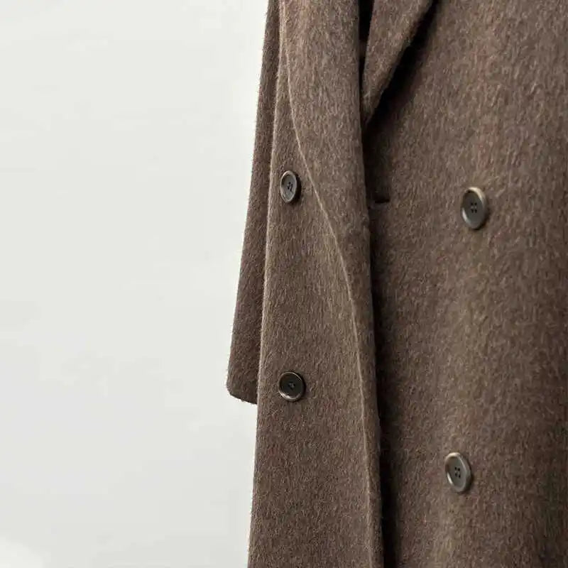 106 - Damen Wollmantel Zweireihig Hepburn Style