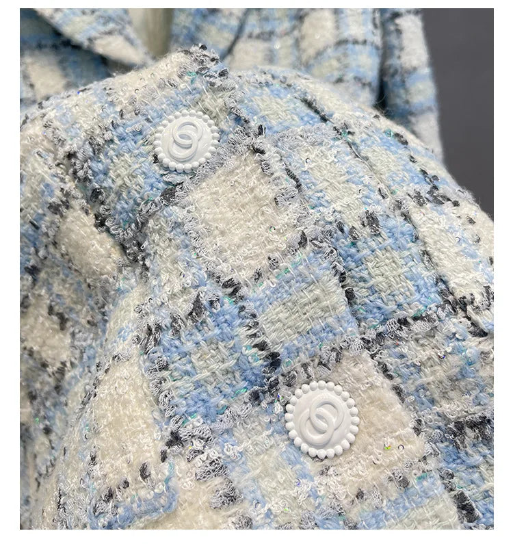 021 - Tweedmantel Damen – Kariert & Elegant