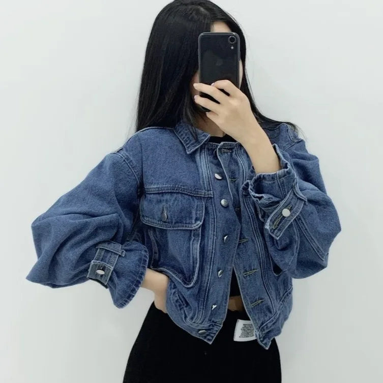 127 - Damen Kurz Jeansjacke Klassisch