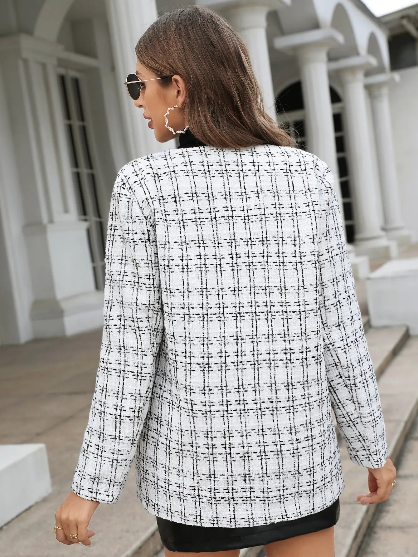 036 - Karo-Mantel Damen – Leicht & Elegant