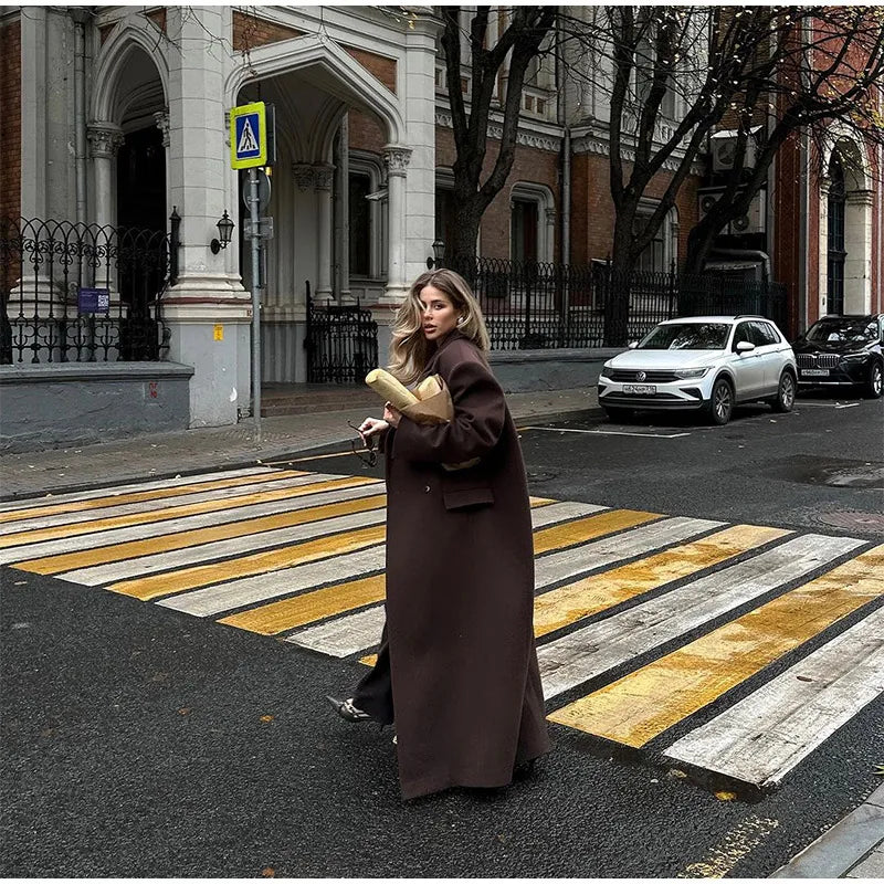 008 - Lange Wildlederjacke Damen – Modern & Elegant